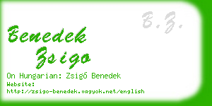 benedek zsigo business card